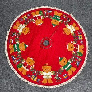 Vintage Teddy Bear Christmas Tree Skirt
